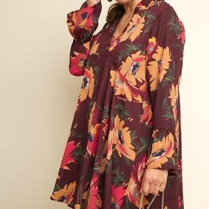 Umgee floral surplice dress size xl